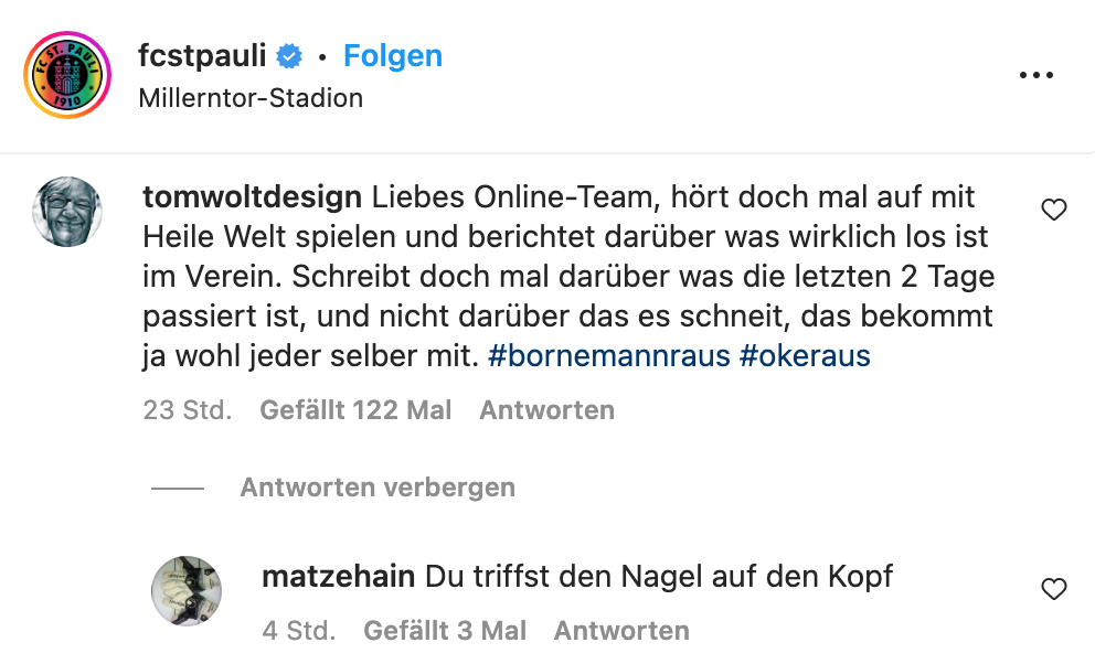 Mathias Hain mit Kritik am Schultz-Aus bei Instagram