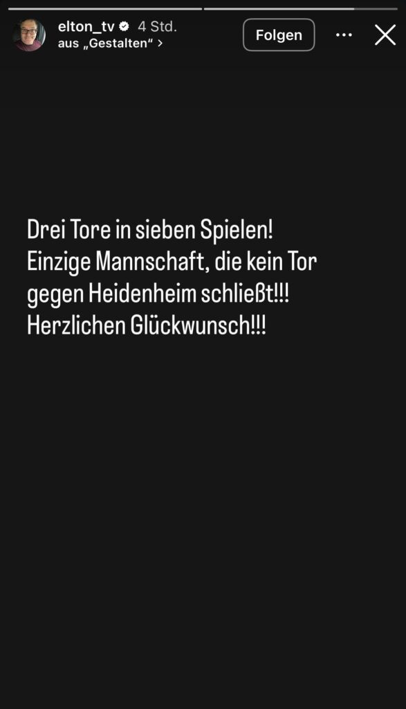 Elton äußerte sich nach der Niederlage des FC St. Pauli in Heidenheim via Instagram. (Screenshot: Instagram/elton_tv)
